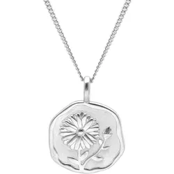 trendor 68000-09 Halskette mit Monatsblume September 925 Silber Rhodiniert, 45 cm