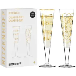 Ritzenhoff Goldnacht Champagnergläser 205 ml 2er Set Herzen & Musik