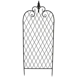 Dekoleidenschaft Rankgitter "Raute" aus Metall in Rost Optik, 115 cm hoch, Rankhilfe, Rankgerüst, Gartenstecker, Dekostecker