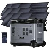 OUKITEL P5000 PRO 5120Wh Notstromaggregat für Haus, 4000W Powerstation mit 3 * 200W Solarpanel, LiFePO4 akku Stromspeicher Notstrom, Solargenerator Stromerzeuger für Camping/Notfälle/Wohnmobil