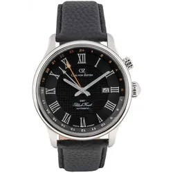 Carl von Zeyten -Rench Herrenuhr Schwarz Silber Zweite Zeitzone Saphirglas Automatik 46mm- CVZ0087BKS