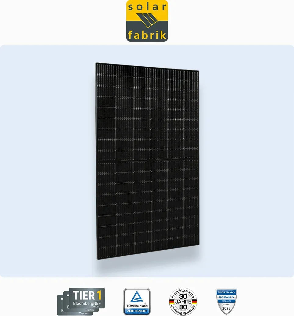 440Wp - Solar Fabrik Mono S4 Bifaziales Premium Glas/Glas 440W Modul