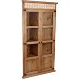 MiaMöbel Eckvitrine Mexico aus massivem Pinienholz Honig braun