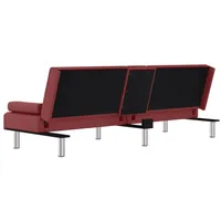 vidaXL Schlafsofa mit Getränkehaltern Rot Kunstleder