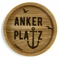 Holzpost Maritime Untersetzer aus Holz versch. Motive (Ankerplatz)