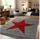 Vimoda Teppich Wohnzimmer Stern Muster Rot, Rechteckig, Läufer Rot Stylish Jugendzimmer Kurzflor grau|rot 80 cm x 250 cm