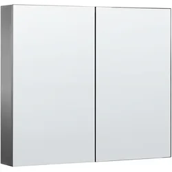 Bad Spiegelschrank schwarz / silber 80 x 70 cm NAVARRA