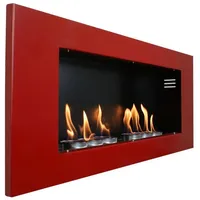 Kaminbau Mierzwa Echtfeuer-Dekokamin Aurora (Supreme, Brenngel & Bio-Ethanol Kamin inkl. 6 Brenndosen & Keramische Watte), Farbwahl, Gelkamin, Ethanolkamin, Kaminofen, Wandkamin rot