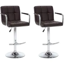 vidaXL Barhocker 2 Stk. höhenverstellbar Braun Kunstleder