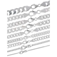 HOPLO Panzerkette Silberkette Panzerkette Länge 55cm - Breite 2,2mm - 925 Silber, Made in Germany silberfarben 55 cm Unisex