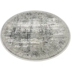 Teppich MUSTERRING "APOLLO", bunt (grau, mehrfarbig), H:8mm Ø:240cm, Viskose, Polyacryl, Teppiche, Fransenteppich, exclusive MUSTERRING DELUXE COLLECTION hochwertig gekettelt Fransen