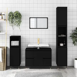 vidaXL Badezimmerschrank 80 x 60 cm Schwarz
