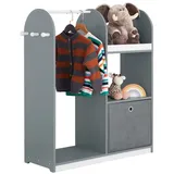 SoBuy Kinderkleiderschrank KMB40 3-türig grau