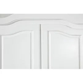 Interlink Inter Link Bauernschrank Dielenschrank Landhauschrank mit 2 Türen und 2 Schubladen Kiefer massiv weiss lackiert