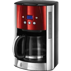 RUSSELL HOBBS 23240-56 RH Luna Solar Kaffeemaschine Edelstahl/Grau/Rot