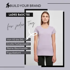 Build Your Brand Damen Basic Tee – Figurbetontes Baumwoll T-Shirt mit Rundhalsausschnitt & kurzen Ärmeln, ideal für Alltag, Freizeit & Veredelung,Lightmint,XL
