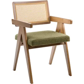 Beliani Esszimmerstuhl AVA Polyester Braun/Grün 2er Set