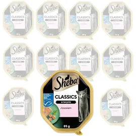 Sheba Katzennassfutter Classics in Pastete mit Lachs 11 x 85 g