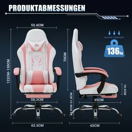 colamy Gaming-Stuhl Rosa PC
