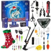 LuxusKollektion befüllbarer Adventskalender Adventskalender 2025 24 Tage Angelzubehör Angler Geschenk für Männer bunt