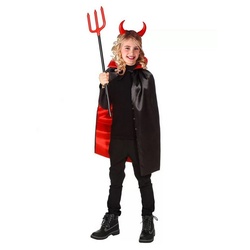 Metamorph Kostüm Teufelkostüm für Kinder 4-teilig mit Umhang, Teufe, Höllisches Teufelkostüm für Mädchen und Jungen mit allem was du br rot