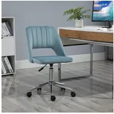 Vinsetto Bürostuhl Samt Polyester Blau