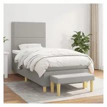 vidaXL Boxspringbett 100 x 200 cm Hellgrau