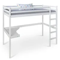 Homestyle4u Hochbett Weiß, Schreibtisch Spielbett