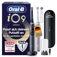 Oral-B iO Series 9 Black Onyx + 2. Handstück Rose Quartz + Aufsteckbürste + Reisetui