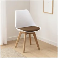 Hti-Living Esszimmerstuhl Samt Atlanta Weiß/Braun