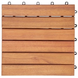 Casaria Holzfliesen 1x Eukalyptus, Terrassenfliese 1x Musterfliese Muster Balkonfliesen Gartenfliesen braun
