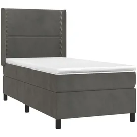 vidaXL Boxspringbett 100 x 200 cm Dunkelgrau