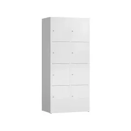 Classix Schließfachschrank signalweiß X-523427, 8 Schließfächer 80,0 x 50,0 x 180,0 cm