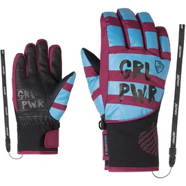 Ziener Mädchen LIWA Ski-Handschuhe/Wintersport | wasserdicht, Primaloft, modisch, Blue nile.Raspberry, 5