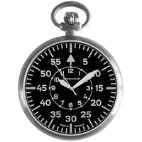 Messerschmitt Taschenuhr mit Kette im Fliegeruhren-Stil, (1-tlg) schwarz