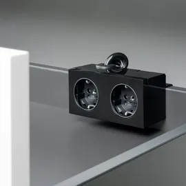 Neoro Möbeldoppelsteckdose mit Klemmbefestigung BT013 12 x 6