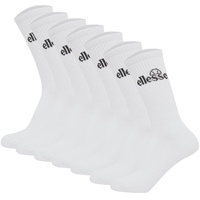 ellesse Unisex Sport-Socken, 7 Paar - Trego Sport Sock, Crew Socks, Tennis, Ripp-Bündchen, Logo Weiß 36-38