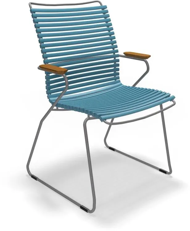 Houe CLICK Dining Chair große Rückenlehne mit Bambusarmlehnen Petrol