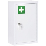 kleankin Medizinschrank, Apothekerschrank Abschließbarer Arzneischrank mit Wand-Medizinbox,