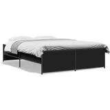 vidaXL Bettgestell Schwarz 120x200 cm Holzwerkstoff und Metall