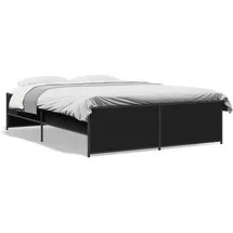 vidaXL Bettgestell Schwarz 120x200 cm Holzwerkstoff und Metall