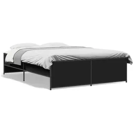 vidaXL Bettgestell Schwarz 120x200 cm Holzwerkstoff und Metall