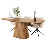 Maison ESTO Esstisch Esszimmertisch „Nordic Linea“ – Ovaler Tisch Mangoholz, 215 cm, Ovale Form für kommunikatives Sitzen
