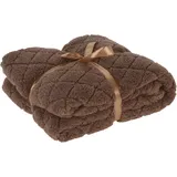 Decke STRIPED braun (BT 150x125 cm) - braun - BT 150x125 cm