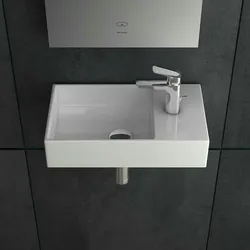 Alpenberger Keramik Waschbecken klein Gäste WC Lösung I Waschplatz Keramikbecken Badezimmer 45cm