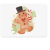 4 Platzsets mit Unterseite aus Kork, Weiß, Lebkuchenmann, Weihnachts-Illustration, groß, 39,5 x 28,5 cm