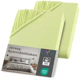 nyvi Spannbettlaken Jersey 120 x 200 - 130 x 200 cm grün 2 St.