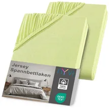 nyvi Spannbettlaken Jersey 120 x 200 - 130 x 200 cm grün 2 St.