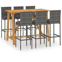 vidaXL Gartenbar-Set 7-tlg. Grau
