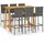 vidaXL Gartenbar-Set 7-tlg. Grau